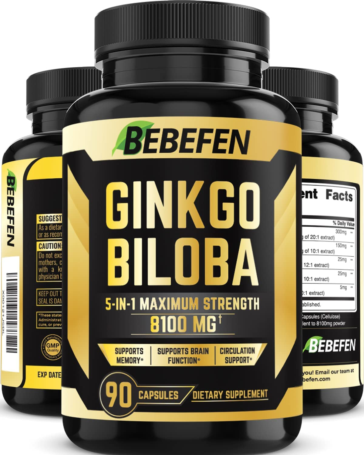 Ginkgo Biloba Panax Ginseng Extract Capsules Mg Supports Brain