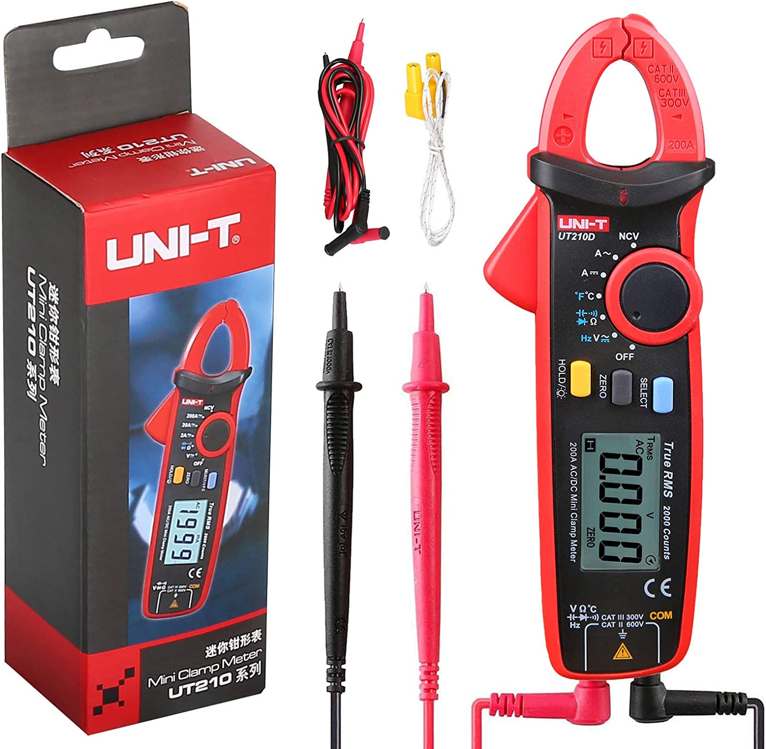 Uni T Ut D Digital Clamp Meter Ac Dc Current Voltage Resistance