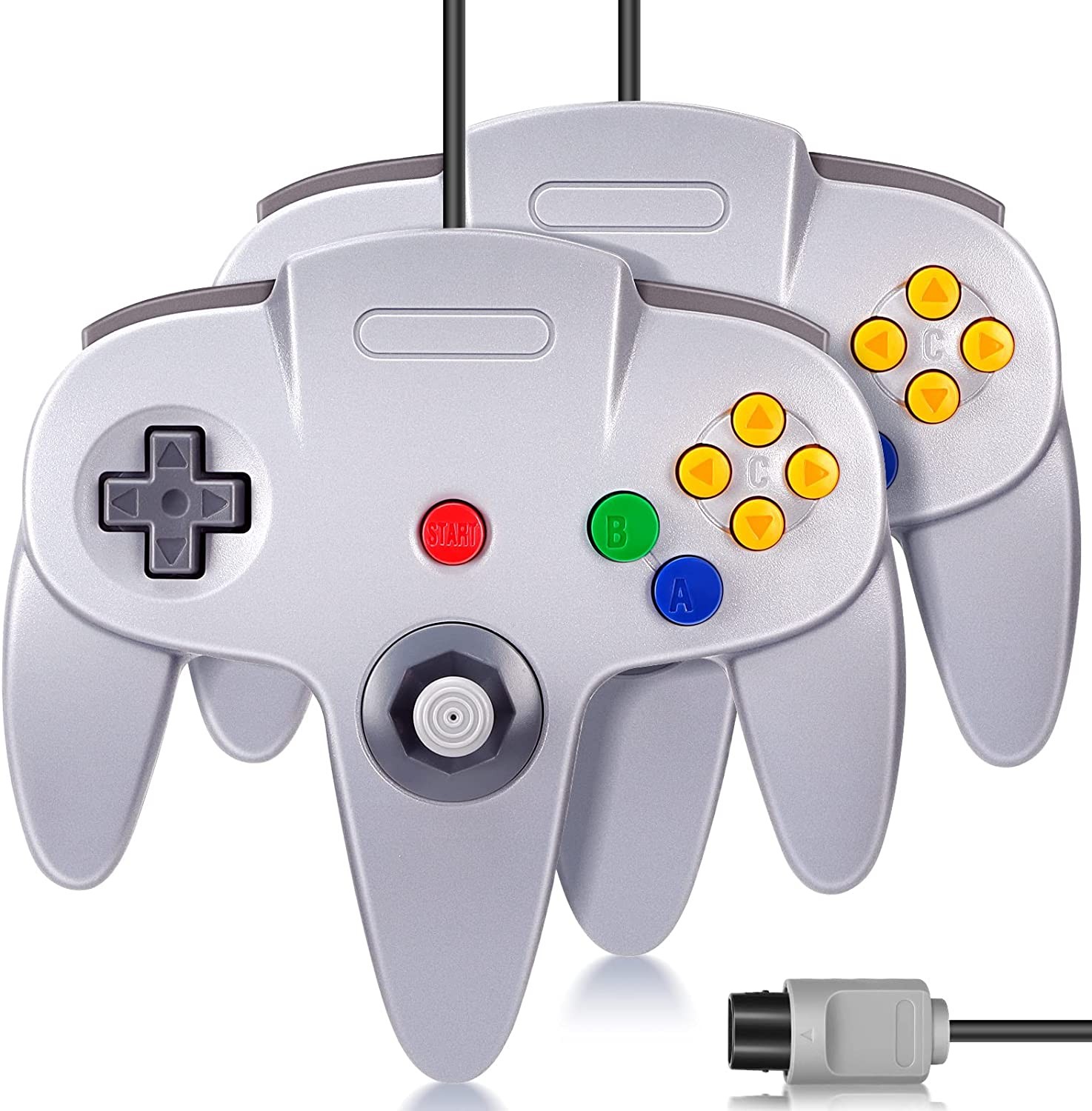 2 Pack N64 Controller, FISUPER Wired Classic Game Controller Gamepad ...