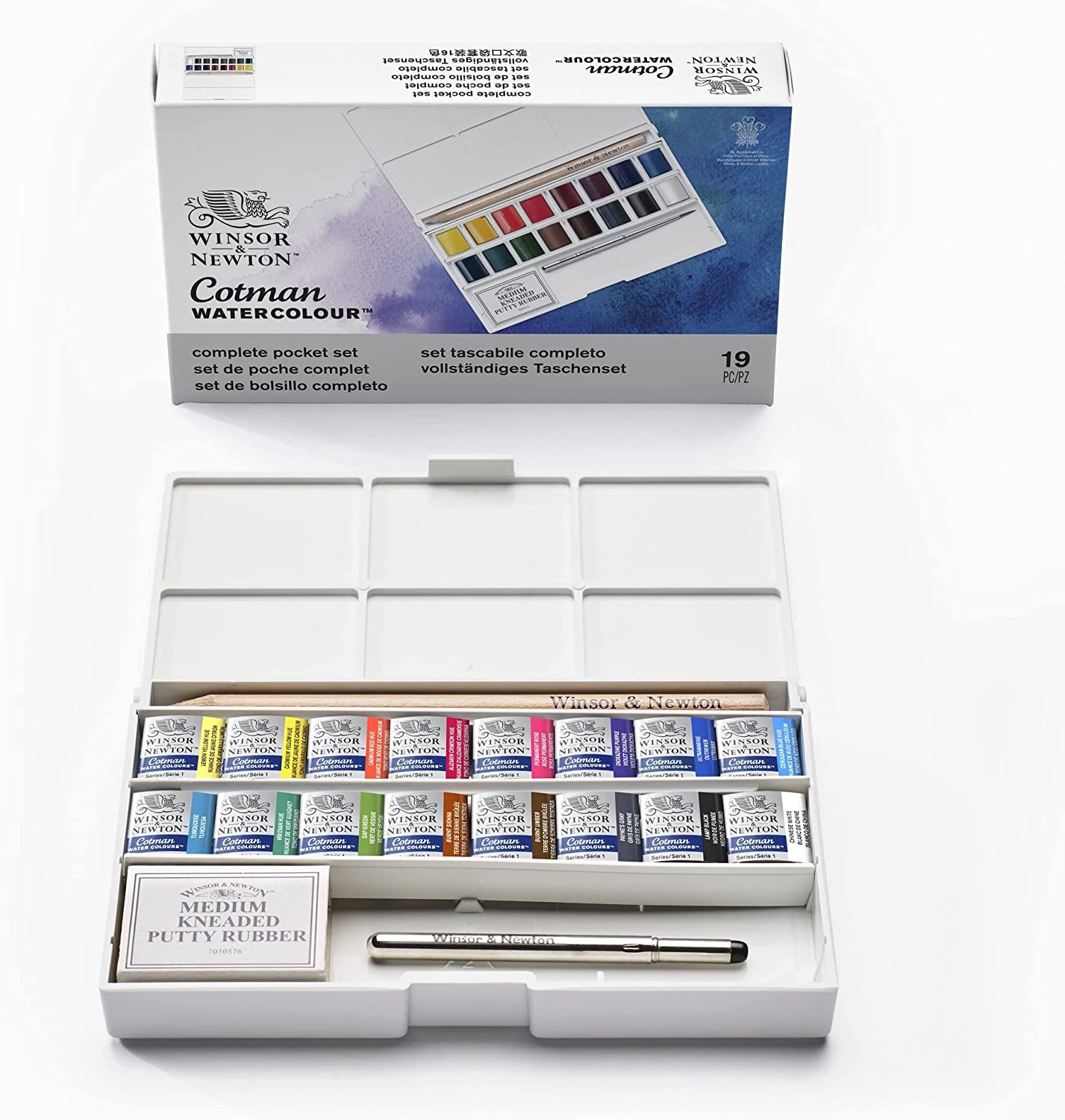 Cotman Winsor & Newton Water Colour Paints Deluxe 16 Half Pans ...