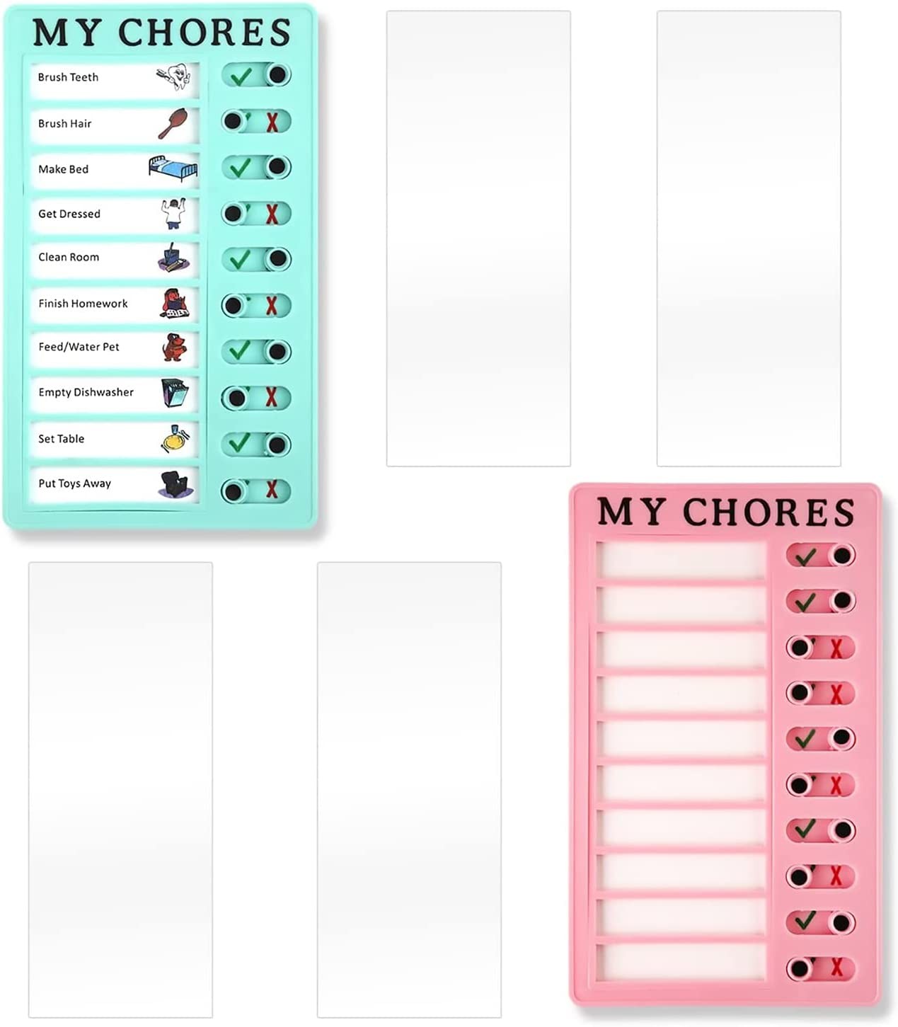 My Chores Checklist Board,My Chores Memo Board, 2Pcs Chore Chart Memo ...