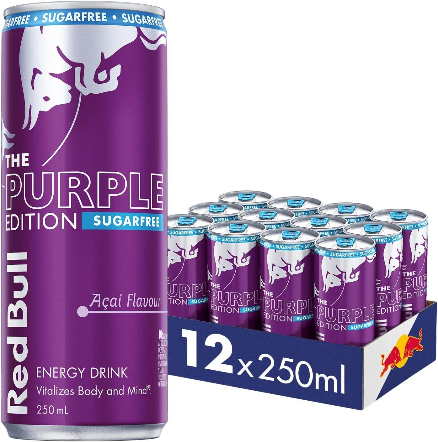 Red Bull Energy Drink, Purple Edition, Sugar Free Acai Flavour 250Ml