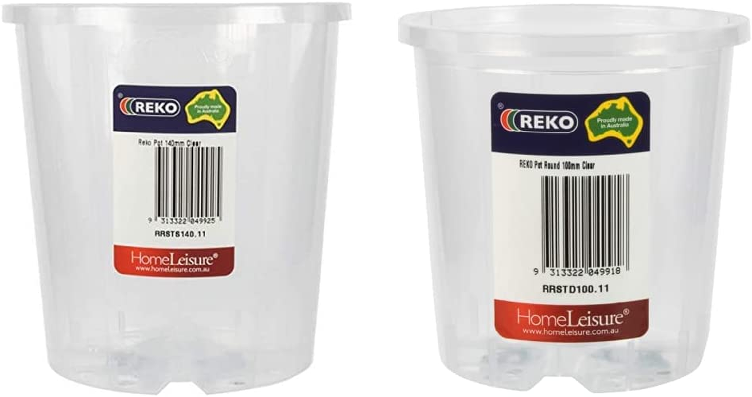 Reko Clear round Pot - 140Mm, Transparent & Clear round Pot - 100Mm ...