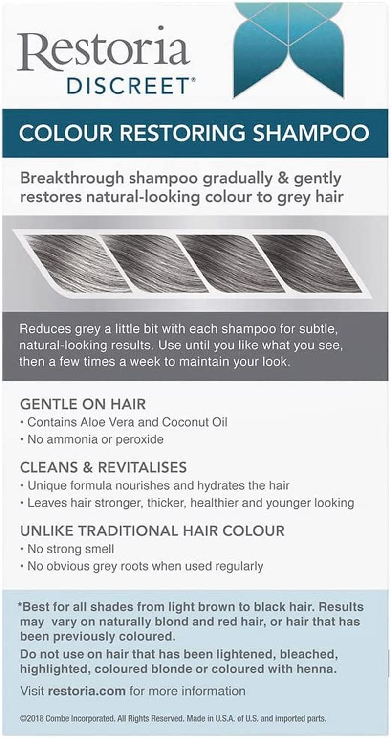 Restoria Discreet Colour Restoring Shampoo Gradually Restores Natural Colour To Grey Hair For