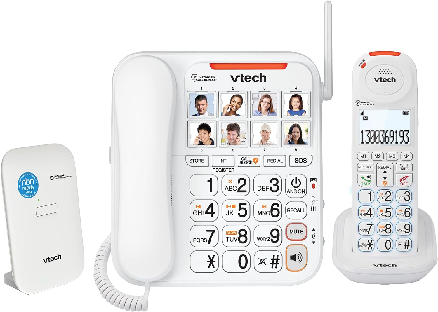 Vtech Careline Corded Cordless Bundle Nbn Ready Phone System Corded