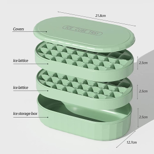 Silicone Ice Trays for Freezer,Silicone Ice Cube Tray Kit for Freezer,Stackable Ice Cube Tray with Lid, Bin & Scoop, Durable Ice Mold Making 72PCS Ice Chilling Cocktail Whiskey Tea Coffee, BPA Free