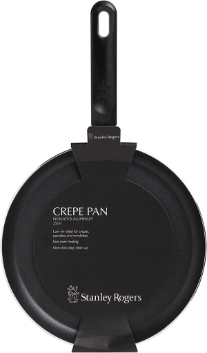 Stanley Rogers 42316 Crepe Pan 25 Cm, Induction Compatible Cookware, Non Stick Coated Crepes Pan, Pancackes and Omlettes Griddle with Handle (Colour: Black)