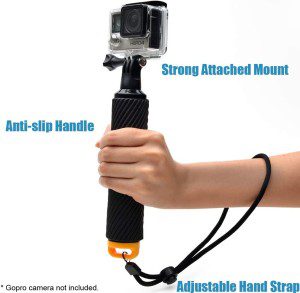 T Tersely [17 in 1] Waterproof Floating Float Pole Stick Handle Hand Grip Strap Tripod, Floaty Box Sponge for Gopro Hero 12/11/10 Black 9 8 7 6 SJCAM Sport DJI Osmo Action 3/2 Camera Mount Screw Sets