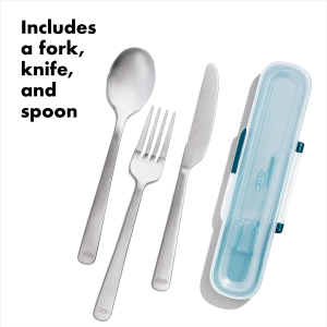 OXO Prep & Go Reusable Utensil Set Silver