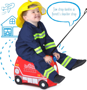 Trunki Children’S Ride-On Suitcase Fire Engine Frank, Red