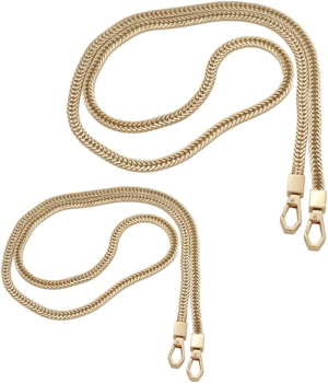 Purse Replacement Chains,2 Pcs Handbag Replacement Metal Chain Straps,Purse Chain Strap with Buckles,For Purses or Handbag,Gold （120 Cm,60 Cm ）