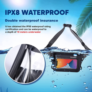 WILD HEART Waterproof Bag Waist Bag with Adjustable Waist Belt Screen Touchable Dry Bag IPX8 to Keep the Phone and Valuables Dry Waterproof Mobile Phone Double Inner Pocket for Swimming Diving Scratching Rafting Boating