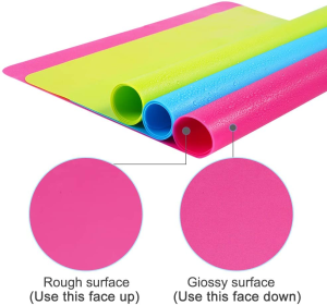 3 Pack Extra Large Silicone Sheets for Crafts, Liquid, Resin Jewelry Casting Molds Mat, Multi-Purpose Food Grade Silicone Placemat. 15.7″ X 11.8″ (Blue & Rose Red & Green)