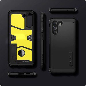 SPIGEN Tough Armor XP Case Designed for Samsung Galaxy S21 FE 5G (2022) Impact Shock Proof Kickstand Hard Cover – Black