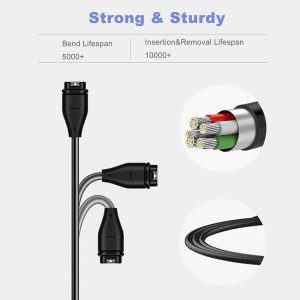 T Tersely [2-Pack] Charging Cable for Garmin Vivoactive 3 4 4S, 1M Charger for Venu 2 2S Instinct Fenix 7 7S 7X/6 6S 6X/5 5S 5X/Forerunner 255 255S 55 935/Approach S40 S42 S60/Venu Sq 2 2S/D2