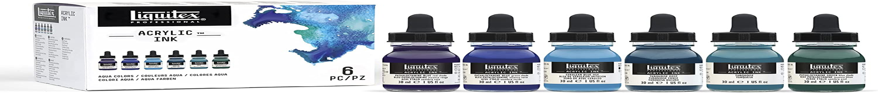 Liquitex Professional Acrylic Ink, 1-fl oz (30ml), Iridescent Color Set,  Set of 6