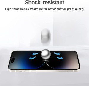 (2 Pack) Procase Iphone Privacy Screen Protector for Iphone 14 Pro 2022, 9H anti Spy Dark Tempered Glass Screen Film Guard for Iphone 14 Pro 6.1 Inch 2022, Case Friendly Bubble Free