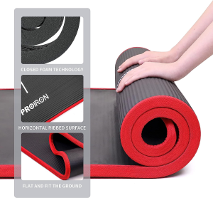 PROIRON Yoga Mat Eco Friendly NBR All-Purpose 10Mm Thick Non-Slip Exercise Mat High Density Anti-Tear Pilates Mat with Carrying Strap for Yoga Pilates and Gymnastics – 183Cm X 66Cm X 1Cm – 4 Colours(Only Official Brand : PROIRON)