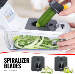 Vegetable Chopper（Upgraded),Onion Chopper,Mandolin Slicer with Peeler, Spiralizer, Zoodle Maker, Lemon Squeezer, Egg Slicer,Seperator for Salad Potato Carrot, Kitchen Gadget