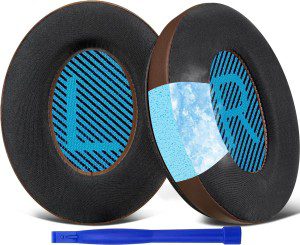 Solowit Professional Cooling-Gel Earpads Cushions for Bose Headphones, Replacement Ear Pads for Bose Quietcomfort 15 QC15 QC25 QC2 Qc35/Ae2 Ae2I Ae2W/Soundtrue & Soundlink Around-Ear & Around-Ear II (Blue&Black)