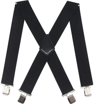 T Tersely 50Mm Extra Wide Heavy Duty 4 Buckles Stripe X Back Durable Elastic Adjustable Suspenders Strong Metal Clips Heavy Duty Men Braces