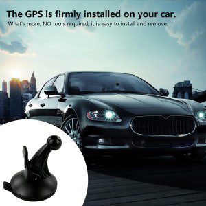 EKIND Replacement Cradle and Removable Car Windscreen Windshield Suction Cup Mount 17Mm Swivel Ball GPS Holder for GPS Garmin Nuvi (Black)