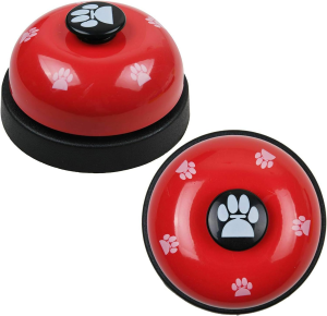 (2 Pack) Pet Doorbells, Proxima Direct Metal Bell Dog Training Bell,Puppy Door Bell for Potty Training & Communication Device with Clear Ring Paw Size Button for Doggie Cats (Blue+Red)