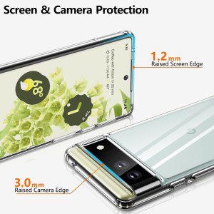 T Tersely Clear Case Cover for Google Pixel 6 (6.4 Inch), Hard Back Slim Fit Shockproof Crystal TPU Bumper Protective Case Cover for Google Pixel 6