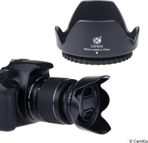 Set of 2 Camera Lens Hoods and 1 Lens Cap – Rubber (Collapsible) + Tulip Flower – Sun Shade/Shield – Reduces Lens Flare and Glare – Blocks Excess Sunlight for Enhanced Photography and Video Footage