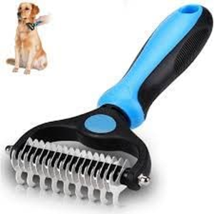 Pet Grooming Tool- 2 Sided Undercoat Rake for Dogs &Cats-Safe and Effective Dematting Comb for Mats&Tangles Removing-No More Nasty Shedding or Flying Hair