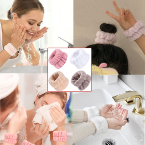 Taicols 8 Pcs Spa Wrist Washband Microfiber Wrist Wash Towel Band Wristbands, Absorbent Wristbands, Wrist Sweatband, Face Washing Wristbands for Women Girls Prevent Liquid from Spilling down Your Arms