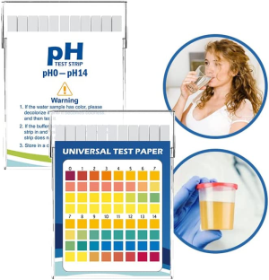 Plastic Ph Test Strips, Universal Application (Ph 0-14), 100 Strips | for Saliva, Soap, Urine, Food, Liquids, Water with Soil Testing, Lab Monitoring, Etc.