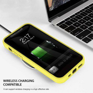 ZUSLAB Nano Silicone Case for Iphone 12 Mini 5.4″ Shockproof Gel Rubber Bumper Protective Cover – Yellow