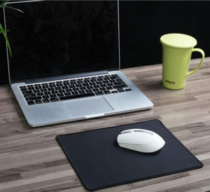 Kriture Mouse Pad with Stitched Edge, Non-Slip Rubber Base, Premium-Textured and Waterproof Mousepad for Computers, Laptop, Office & Home, 10.2X8.3Inches, 3Mm, Black