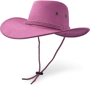 Ultrakey Cowboy Hat, Sun Hat Faux Felt Leather Suede Travel Cap Western Hat Outdoor Sun Protect