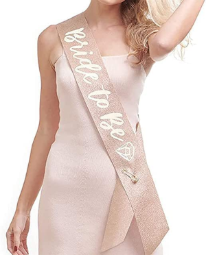 Hens Party Bachelorette Party Decorations Rose Gold Glitter Kit – Bride to Be Sash, Tiara, Veil Bridal Shower Supplies for Hen Party Engagement Party Weeding Party