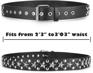 CWCYYDSYY Studded Belts Punk Hip Hop Faux Leather for Jeans Pants