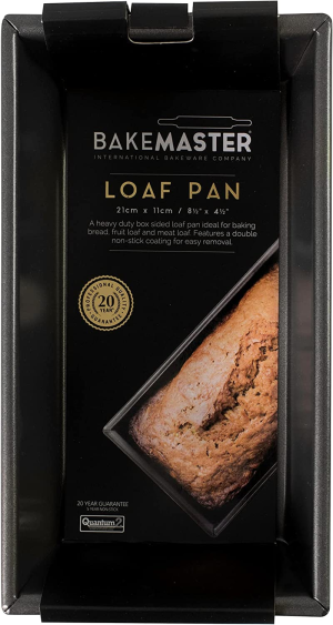 Bakemaster Box Sided Loaf Pan Non-Stick, Grey, 40071 7 Cm*21 Cm* 11 Cm