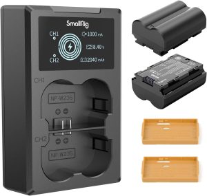 Smallrig NP-W235 Replacement X-T5 Camera Batteries (2 Pack) & LCD Display Charger Set, Rechargeable Battery for Fujifilm GFX 50S II, GFX 100S, for Fujifilm X-T4, VG-XT4, X-H2S, X-T5-3822