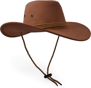 Ultrakey Cowboy Hat, Sun Hat Faux Felt Leather Suede Travel Cap Western Hat Outdoor Sun Protect