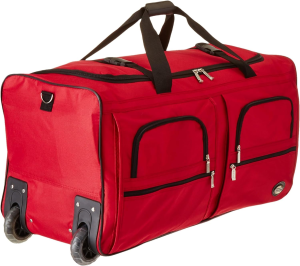 Rockland Rolling Duffel Bag, Red, 30-Inch, Rolling Duffel Bag