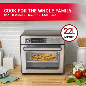 Sunbeam 12-In-1 Multifunctional Air Fryer Oven | Large 22L Capacity with 9 Digital Cook Modes and 3 Air Fry Presets, Toaster, Grill and More, Silver (COM7000SS)