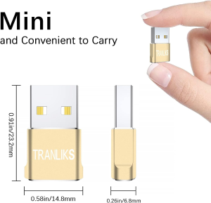 TRANLIKS USB to USB C Adapter, USB Type C Female to USB a Male Converter, Supports Charging and Data Transmission(4 Pack Gold,High Stability)