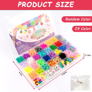 2500+ Loom Bands Kit, 30 Colors Premium Rubber Band Bracelet Kit for Kids Weaving DIY Crafting Gift with Colorful Accessories Best Gifts for Girls & Boys