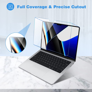 Procase 2 Pack Screen Protectors for Macbook Pro 14 2023 A2779/ 2021 A2442, Tempered Glass Film Guard for 14 Inch Macbook Pro 2023 with M2 Pro / M2 Max Chip, 2021 with M1 Pro / M1 Max Chip & Touch ID