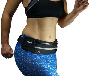 Dimok Running Belt Waist Pack – Water Resistant Runners Belt Fanny Pack for Hiking Fitness – Adjustable Running Pouch for Phones Iphone Android