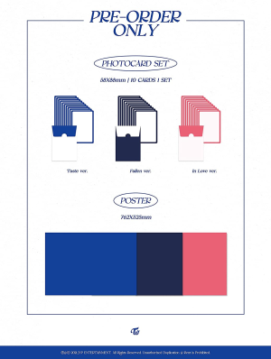 Twice Taste of Love 10Th Mini Album Fallen Version Cd+76P Photobook+Booklet+1P Lenticular+1P Tasting Card+1P Coaster+5P Photocard+Message Photocard Set+Tracking Kpop Sealed