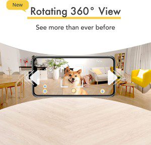 Furbo 360° Dog Camera: Rotating 360° View Wide-Angle Pet Camera with Treat Tossing, Color Night Vision, 1080P HD Pan, 2-Way Audio, Barking Alerts, Wifi, Designed for Dogs