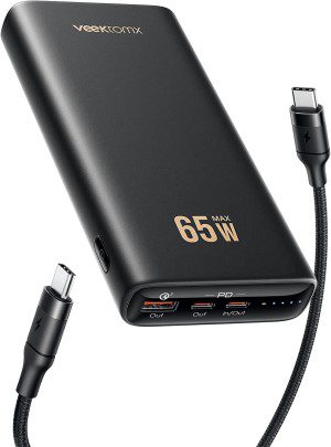 VEEKTOMX 65W Laptop Power Bank, 20000Mah Fast Charging Macbook Portable Charger Extra 100W (5Ft) USB C to C Charging Cable with PD 3.0 & QC 3.0 Compatible with Iphone/Samsung/Steam Deck/Tablet/Dji