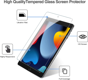 Procase Ipad 10.2 9Th Generation 2021/ 8Th 2020/ 7Th 2019) Screen Protector, Tempered Glass Screen Film Guard for 10.2″ 9Th/ Ipad 8Th(A2270/A2428/A2429/A2430)/ 7Th (A2197/A2198/A2200) -Clear